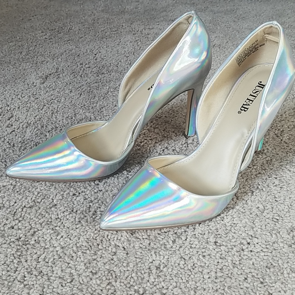 JustFab iridescent Lucynda heels